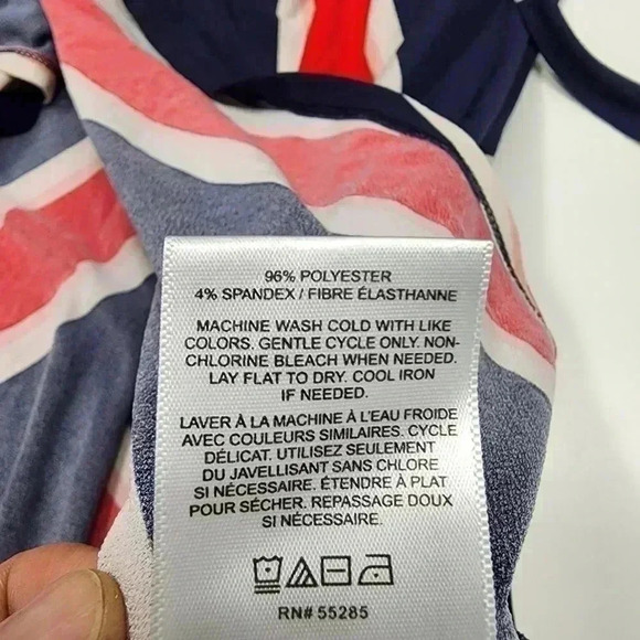 Express Striped Wrap High Low Stretched  Mini Tank Dress L - Picture 7 of 8